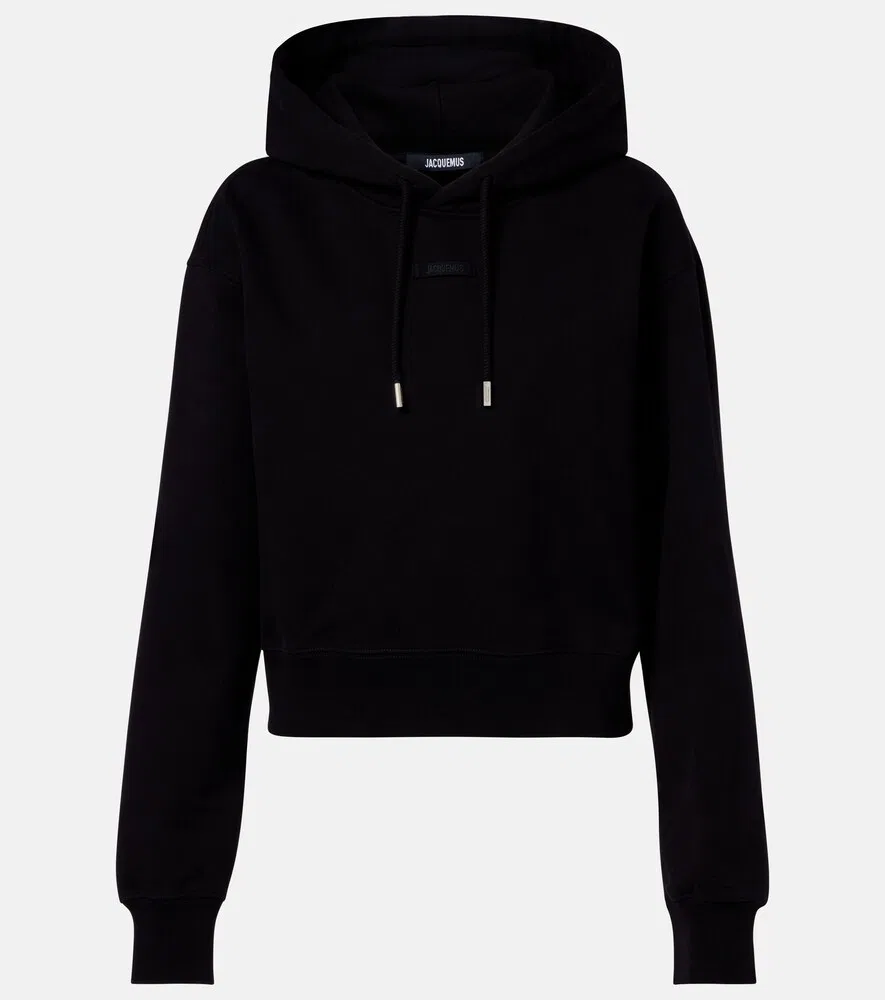 Худи из хлопкового трикотажа с логотипом Jacquemus, черный