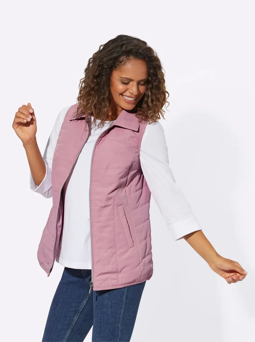 

Повседневный образ стеганый жилет Casual Looks, розовый