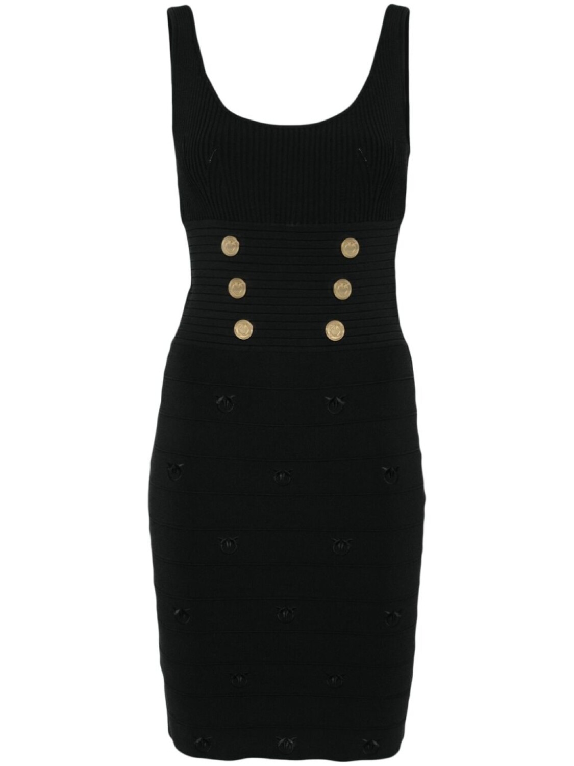 

PINKO платье миди с вышивкой Love Birds, черный