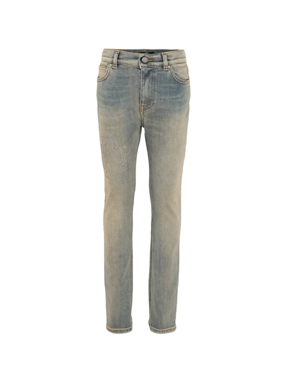 

Джинсы из денима с логотипом Amiri Kids, синий