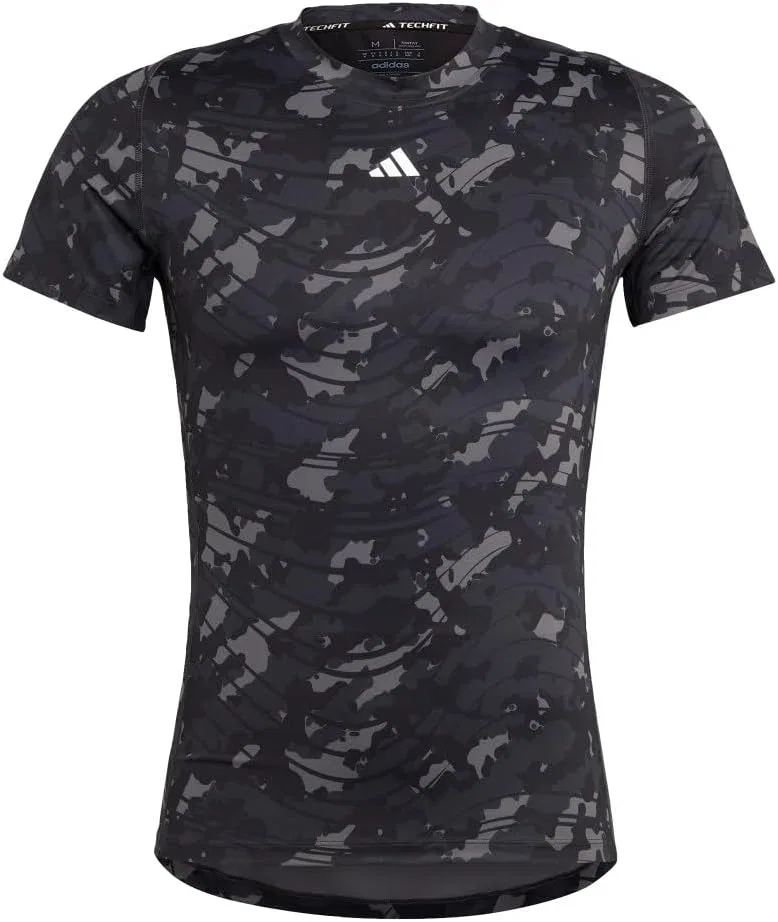 Футболка Adidas Techfit All Over Print, черный