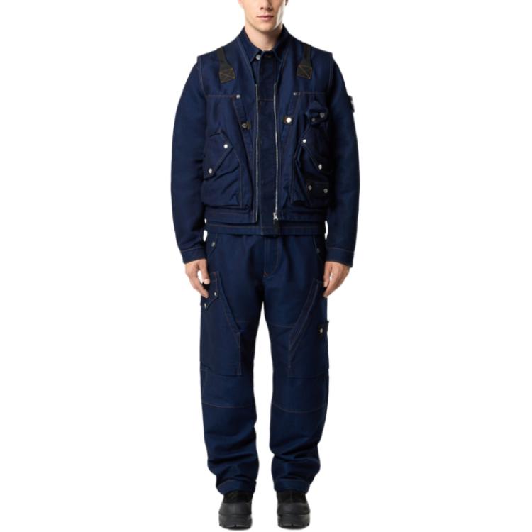 Брюки с накладными карманами Stone Island, washed синий — фото 3
