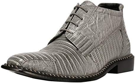 

Мужские ботинки LIBERTYZENO с принтом ящерицы из натуральной кожи, взрослых, на щиколотку, шнуровка, праздничная обувь на Рождество, серый