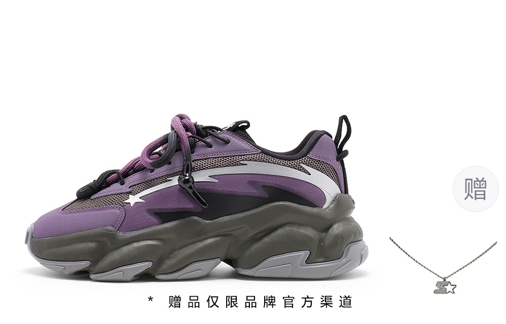 

Кроссовки STARTER Rock Formation Series Chunky Sneakers Women's Low-top Black/purple/gray, черный