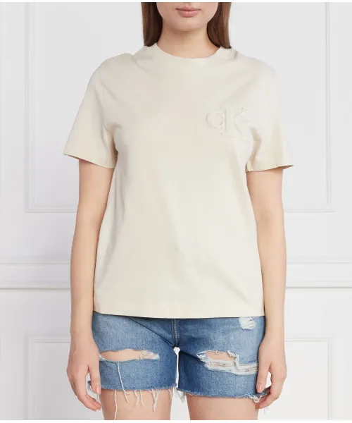 

Футболка из шенилла Regular fit Calvin Klein Jeans, белый