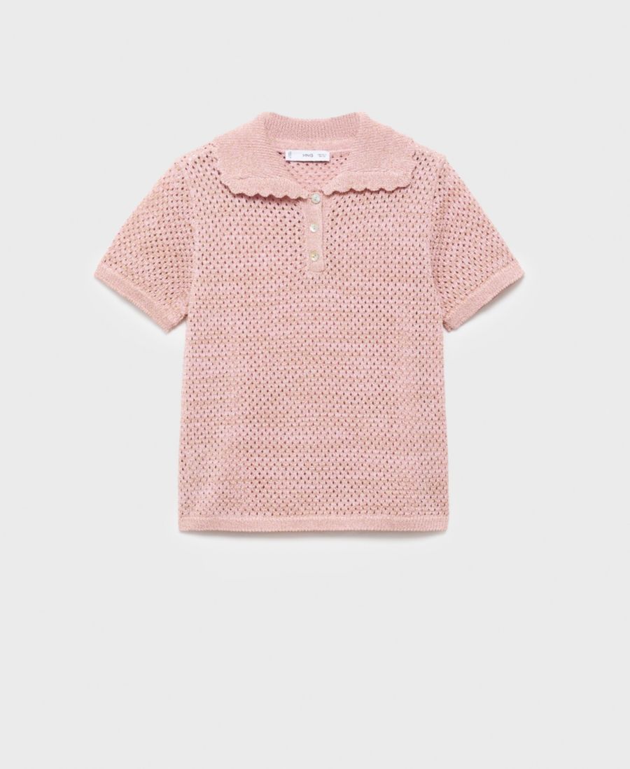 

Женский вязаный свитер с короткими рукавами MANGO, Pastel Pink