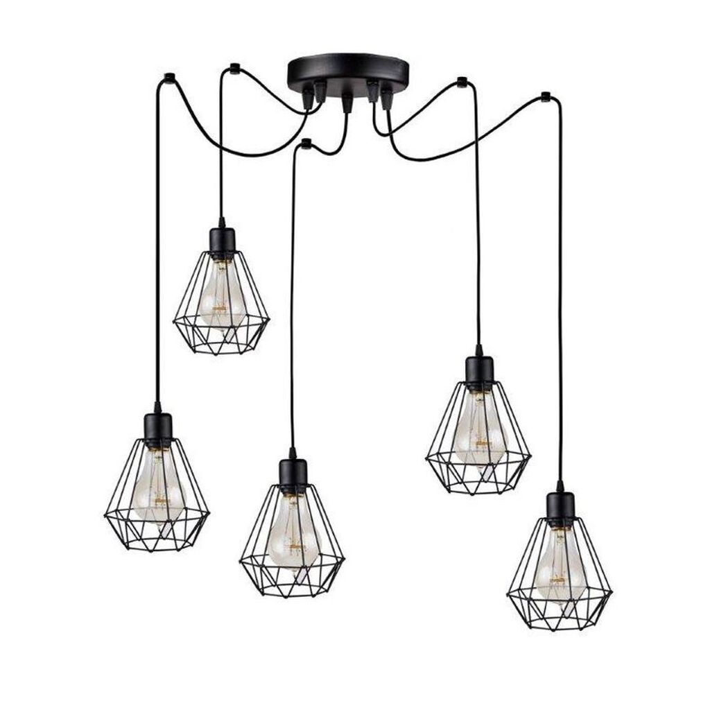 

HowHomely Подвесной светильник Cinque Ragno Diamante 14x14x200 см черный лофт