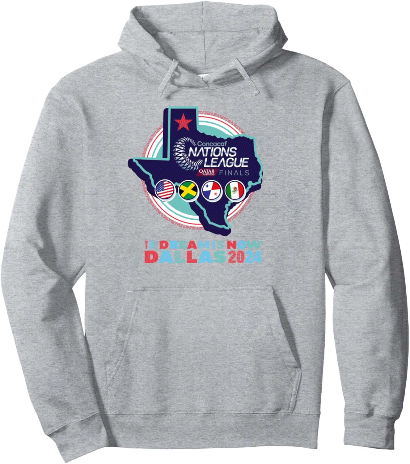 

Толстовка с надписью «Чемпионы финала Лиги наций КОНКАКАФ» Nation League Champions 2024, серый