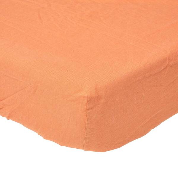 

Простынь на подгонке Homescapes, 90x1x190 см цвет burnt orange