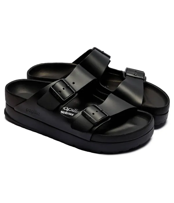 Тапочки из кожи Arizona Flex Narrow fit Birkenstock, черный — фото 3