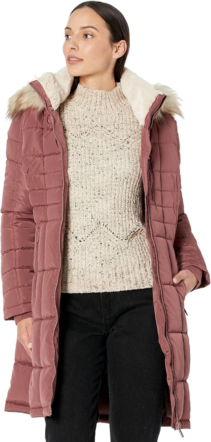 

Calvin Klein Парка Walker на молнии с искусственным мехом, Terra Rose