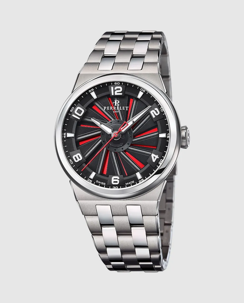 

A4066/1 Turbine Titanium Silver Steel мужские часы Perrelet, серебряный