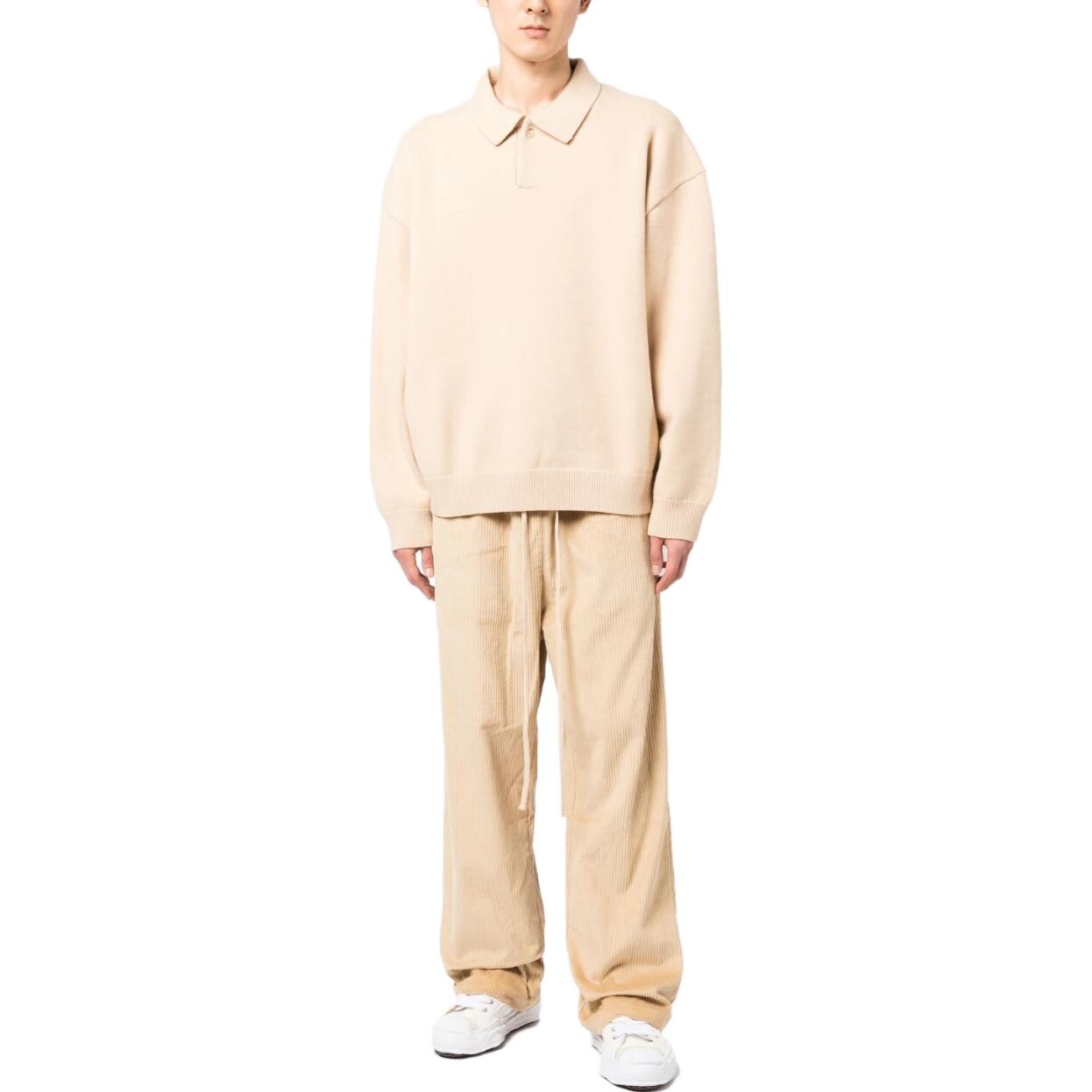 Поло с длинными рукавами Fear Of God Essentials, бежевый — фото 2