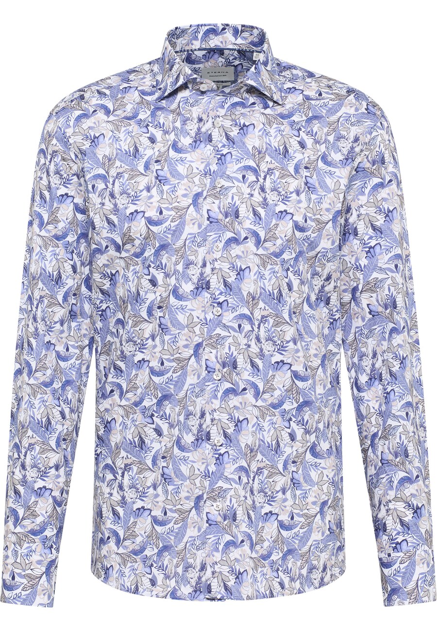 

Рубашка делового кроя Slim Fit ETERNA, синий/светло-синий