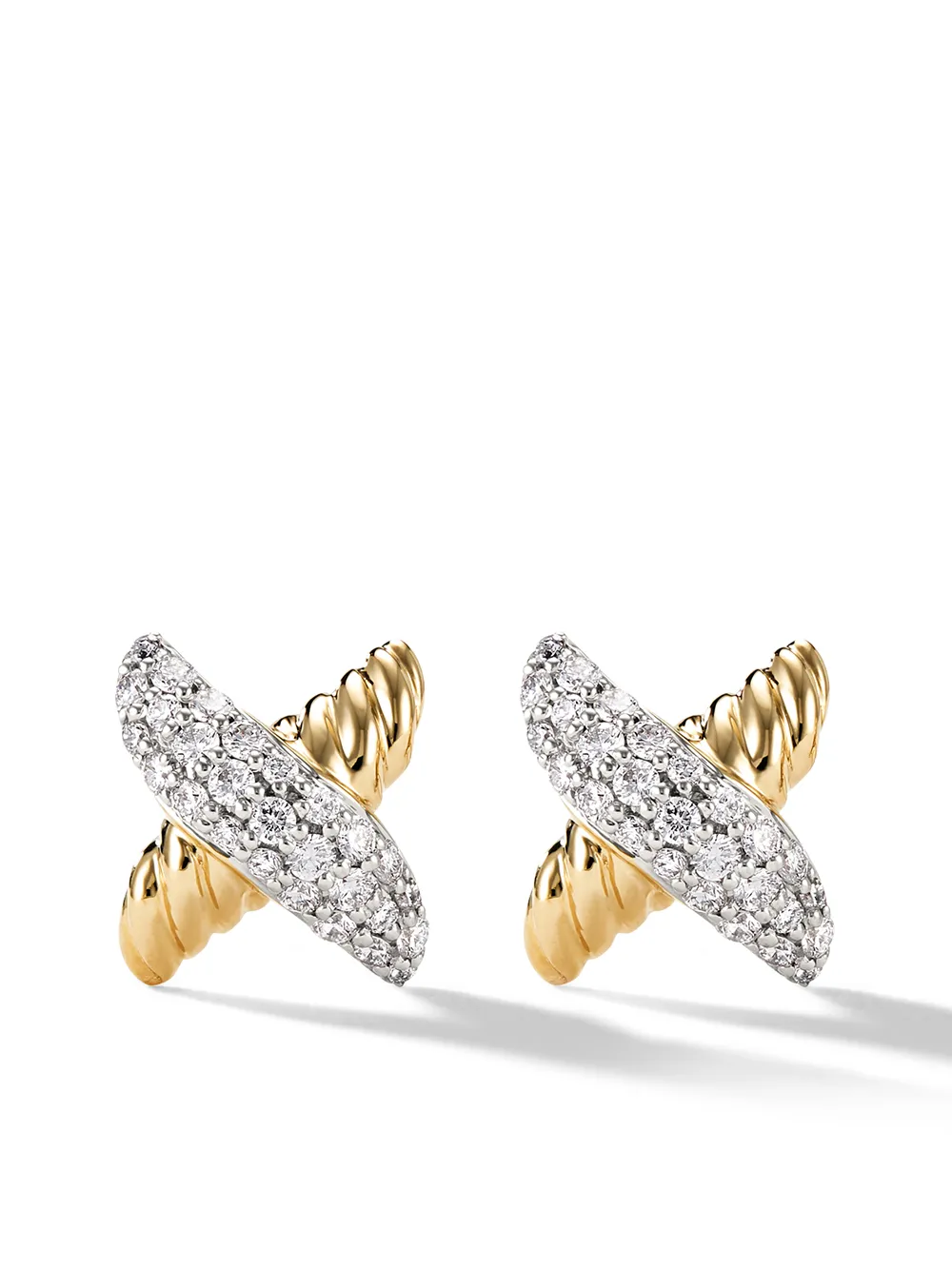 

Серьги-гвоздики Petite X из желтого золота с бриллиантами (8.4 мм) David Yurman, золотой