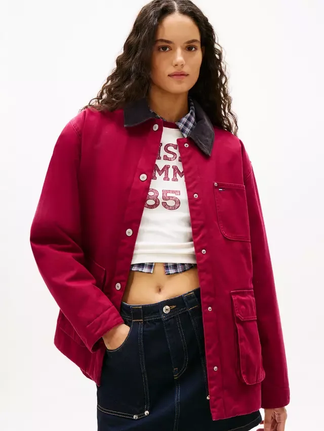 Джинсовая куртка Tommy Jeans Twill Barn Jacket, цвет Lavish Cerise Tommy Hilfiger