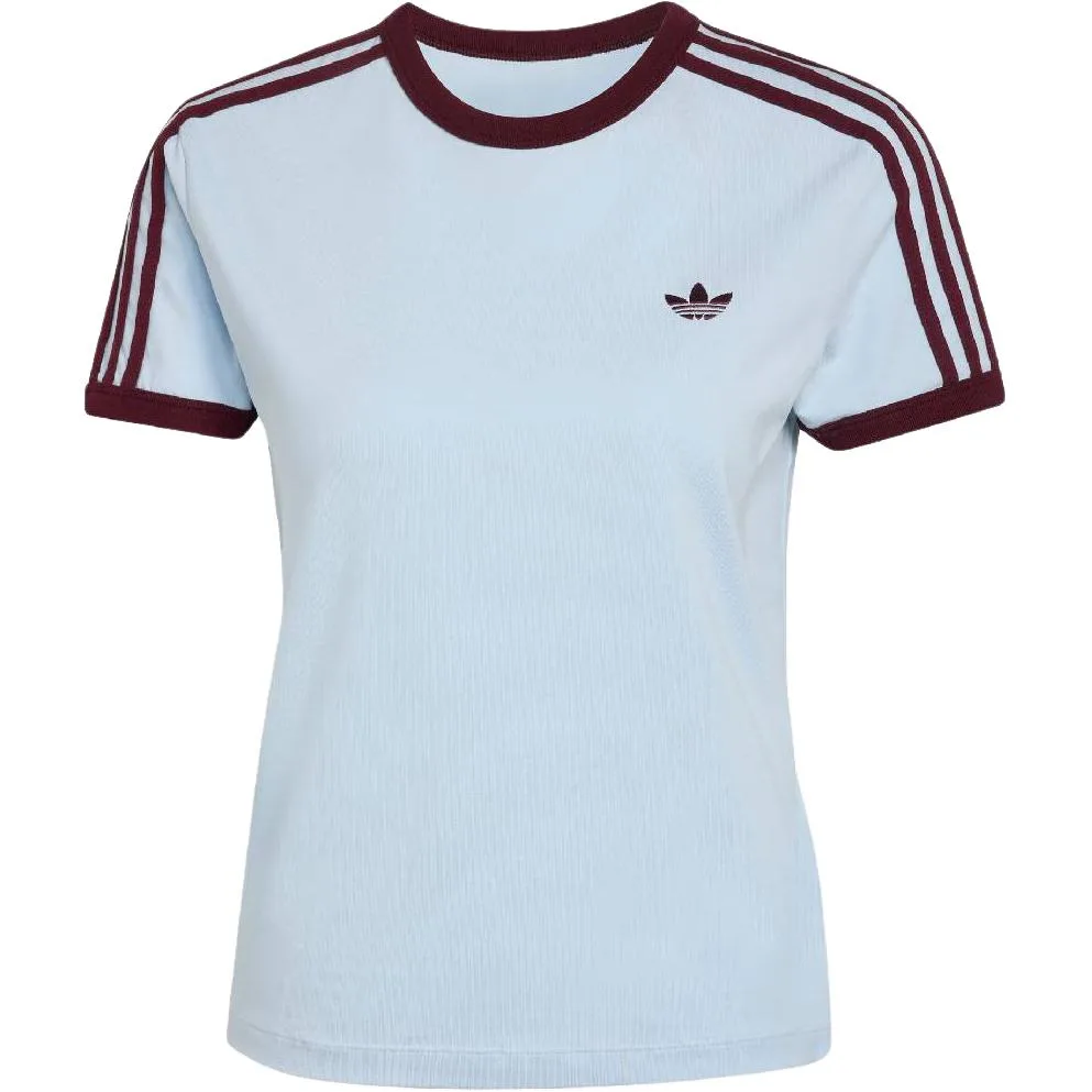 Футболка Women's 3 Stripes Adidas Originals, crystal синий/темно-reddish фиолетовый