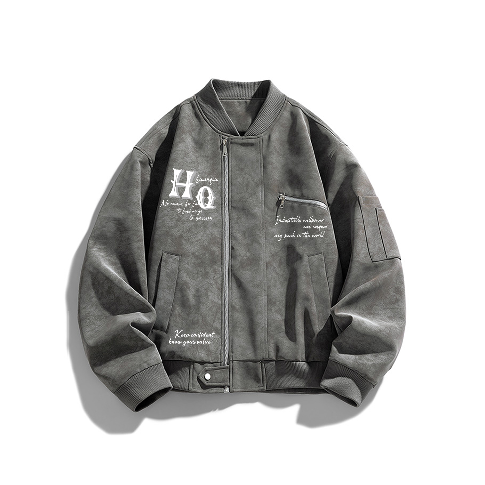 

Куртка Unisex Baseball Collar Moderate HUANQIU, серый