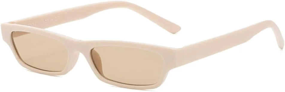 

Маленькие узкие прямоугольные солнцезащитные очки, модные женские винтажные солнцезащитные очки для улицы, защита от УФ-излучения UV400 KTUCN, Beige Champagne