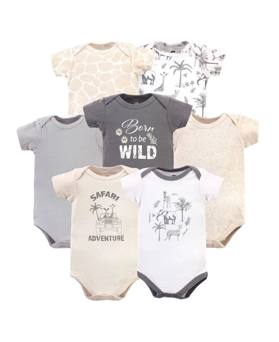 Набор из 7 хлопковых боди Hudson Baby, Vintage Safari