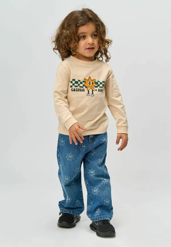 Джинсы рипли с широкими прямыми штанинами The New Siblings, Medium Blue Denim Aop