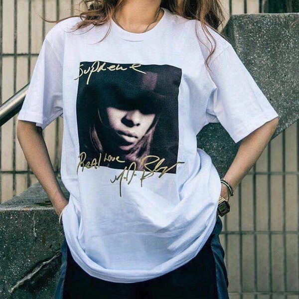 Футболка fw19 week 1 mary j. blige round neck white Supreme, белый — фото 3
