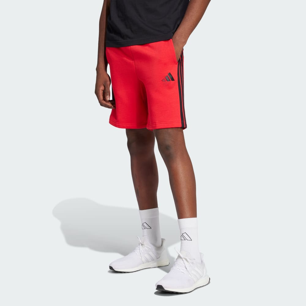 

Шорты Adidas Essentials 3-Stripes Fleece Shorts, цвет Pure Ruby/Black