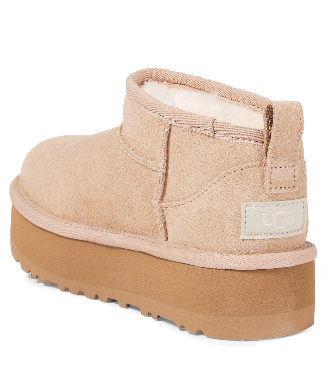 Классические ультрамини платформы из замши UGG Kids, песочный — фото 2