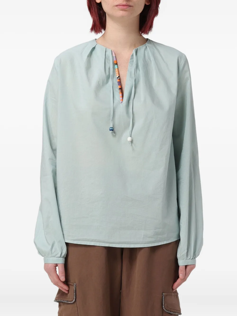 

Блузка, украшенная бусинами Bazar Deluxe, зеленый