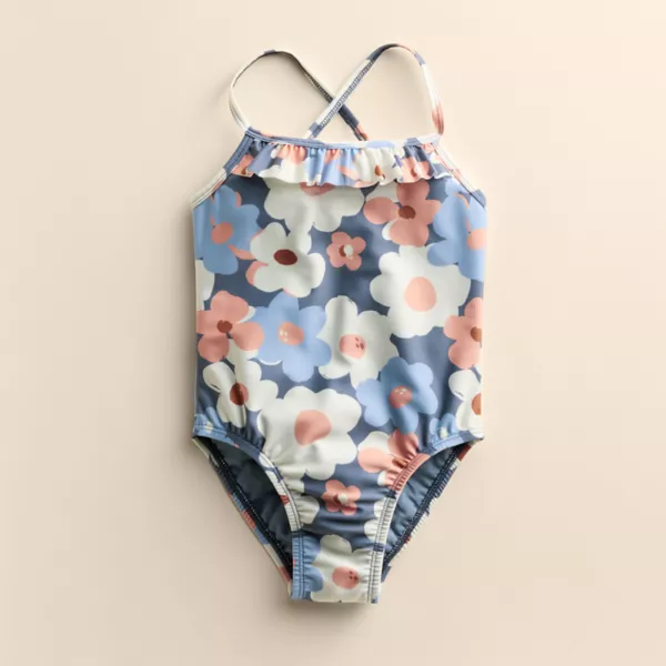 

Детский купальник с рюшами для малышей Little Co. By Lauren Conrad, цвет blue blush flower