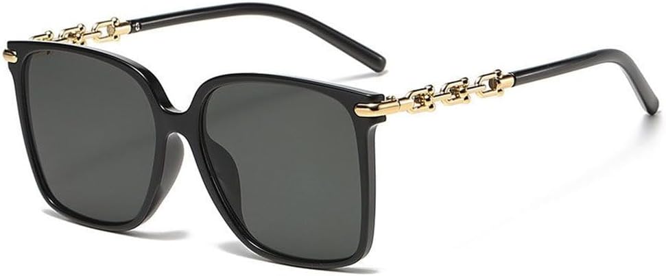 

Женские винтажные солнцезащитные очки с цепочками на дужках и градиентным переходом цвета, модные очки в крупной оправе, стильные для уличной фотосессии TYUVIVO, Black
