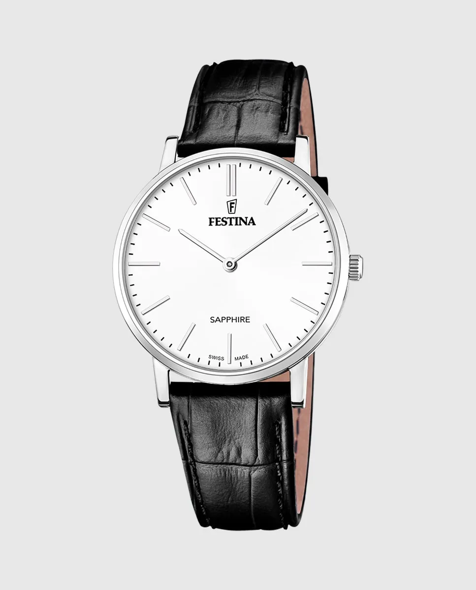 

F20012/1 Мужские часы Swiss Made в черной коже Festina, черный
