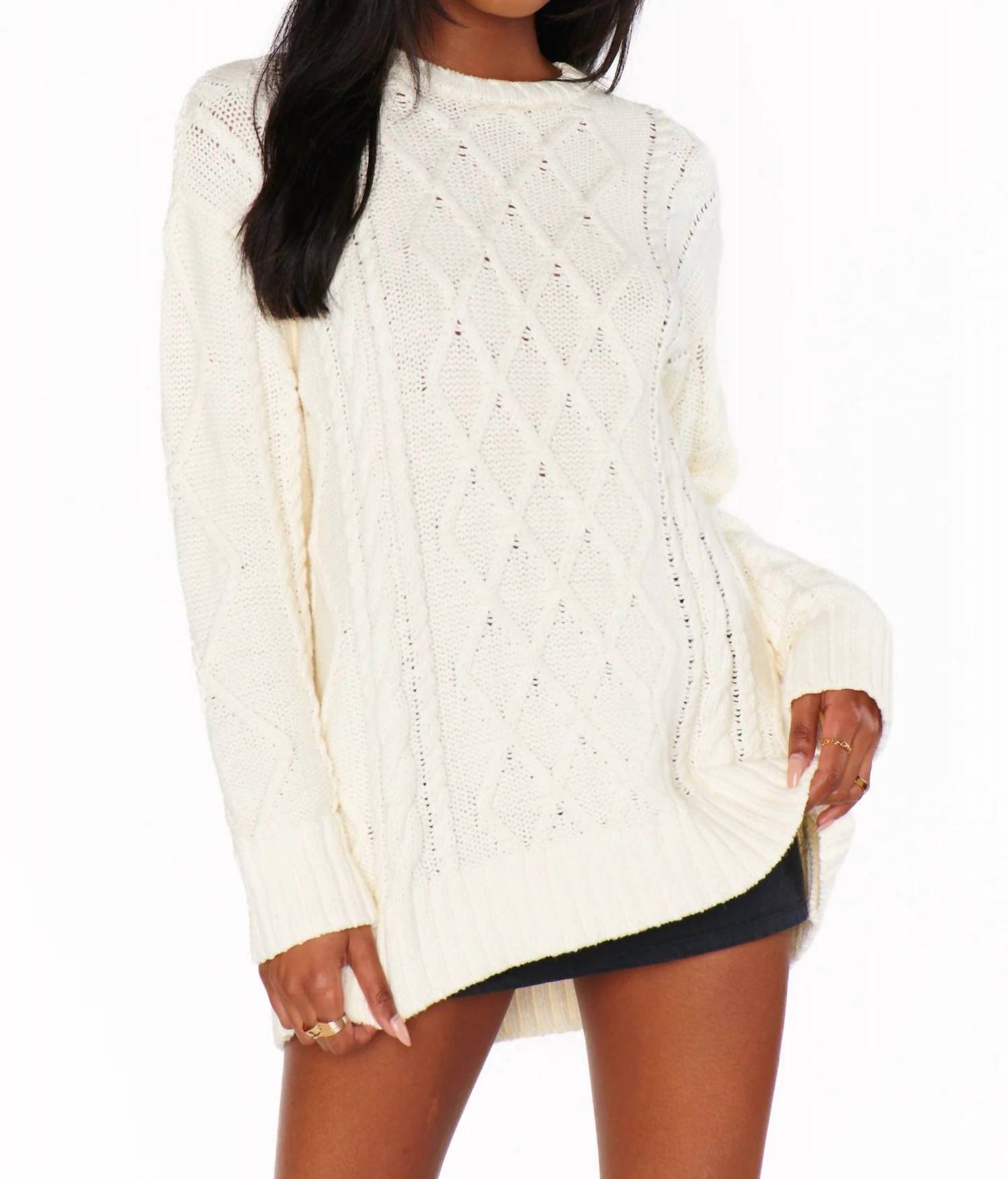 

Повседневный вязаный свитер в кремовом цвете Show Me Your Mumu