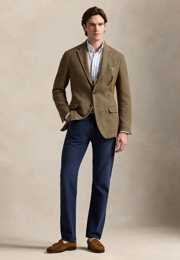 Рубашка оксфордская Slim fit Polo Ralph Lauren, сине-белая — фото 2