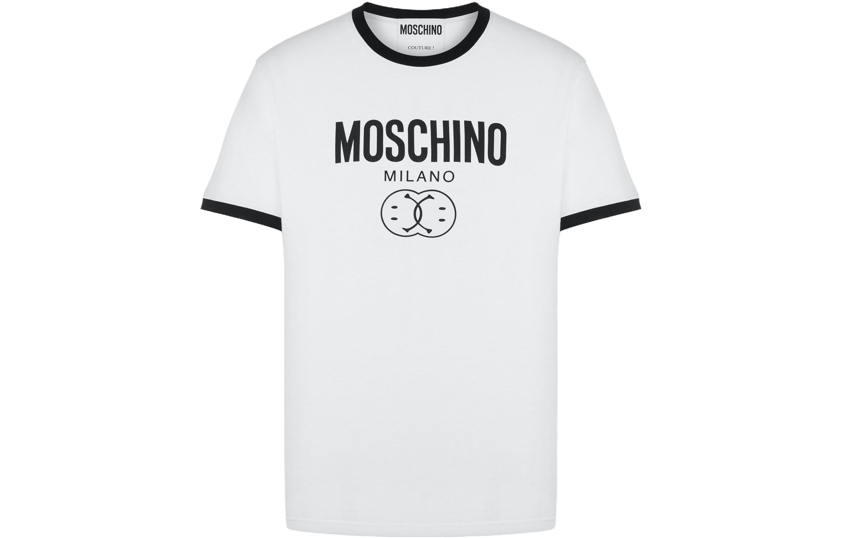 

Футболка с принтом улыбающегося логотипа MOSCHINO, белый