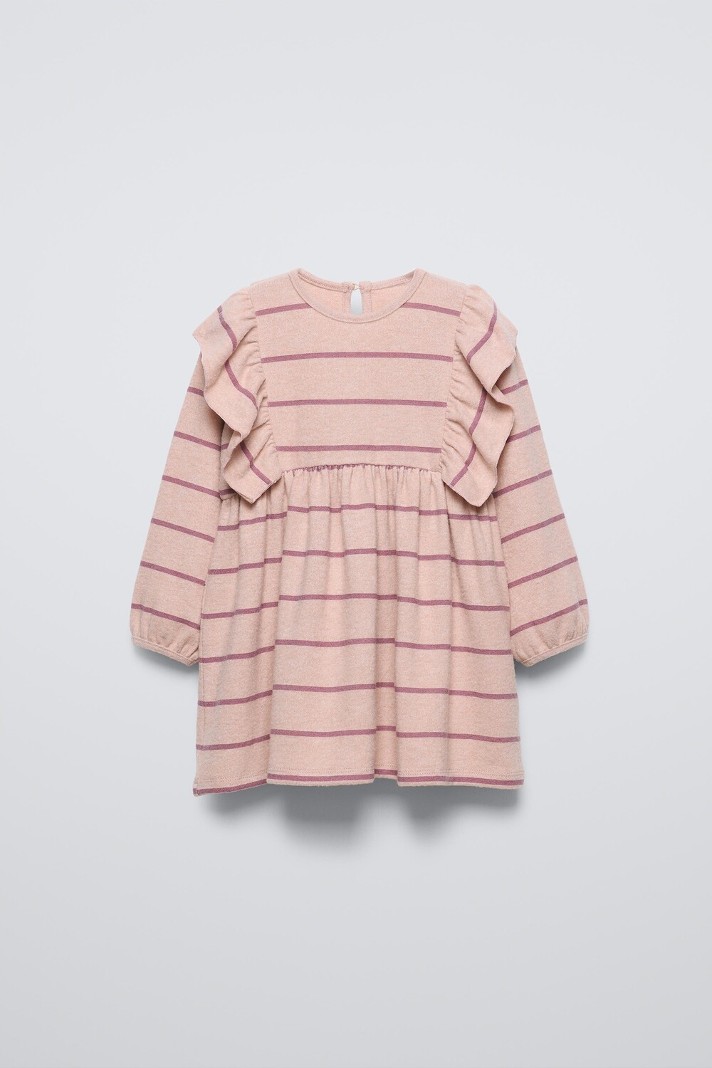 

Мягкое платье с воланами ZARA, бледно-розовый