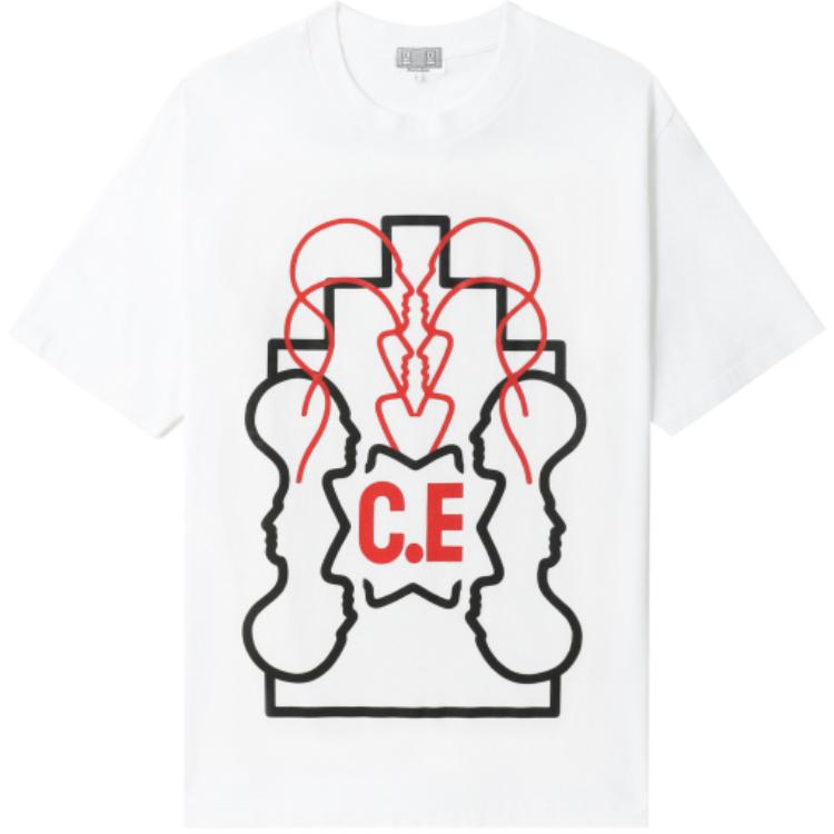 

Футболка Cav Empt Wb Ziggurat Heads Ii Star C.E Red, белая