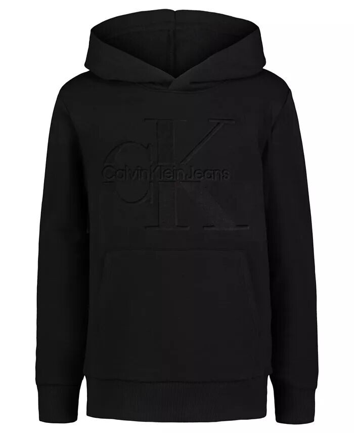 

Толстовка с капюшоном из мягкого флиса с тисненым логотипом Big Boys Calvin Klein