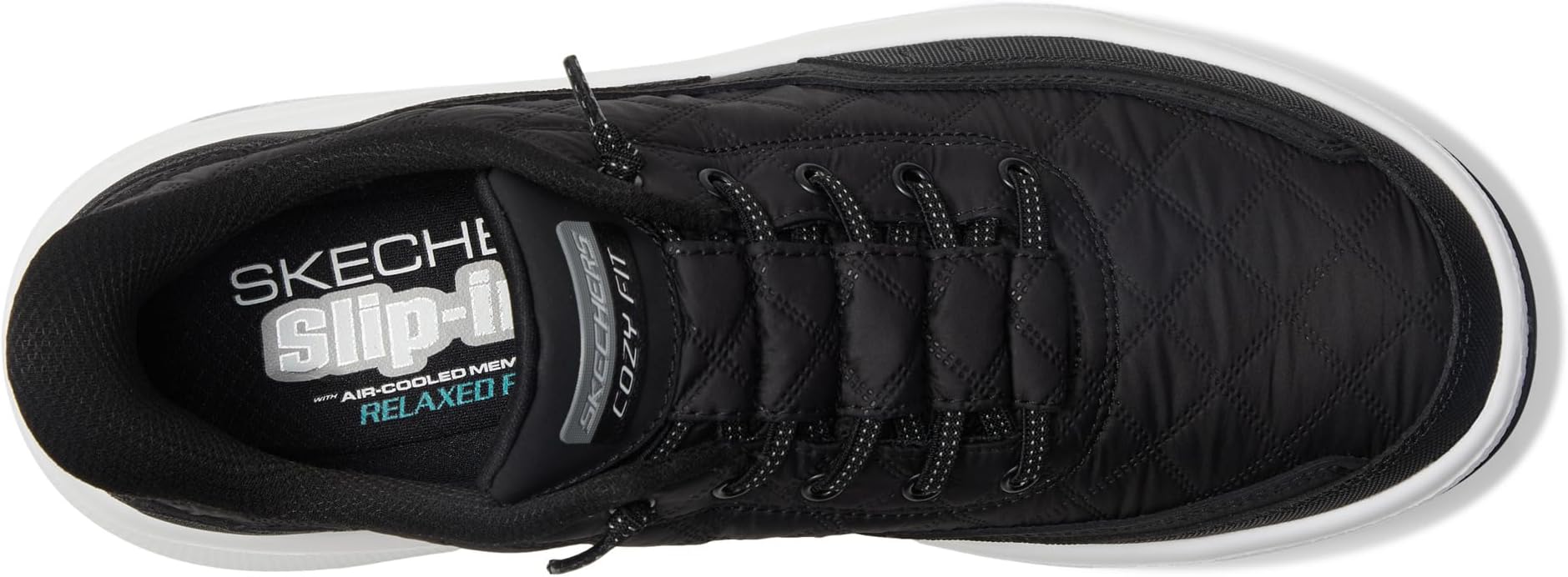 Кроссовки SKECHERS Urban Explore Cozy Fit Hands Free Slip-in, черный/белый — фото 2