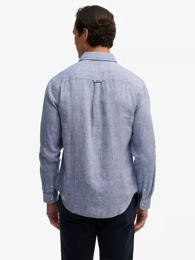 Льняная рубашка Ривьера Superdry, French Blue Chambray — фото 2