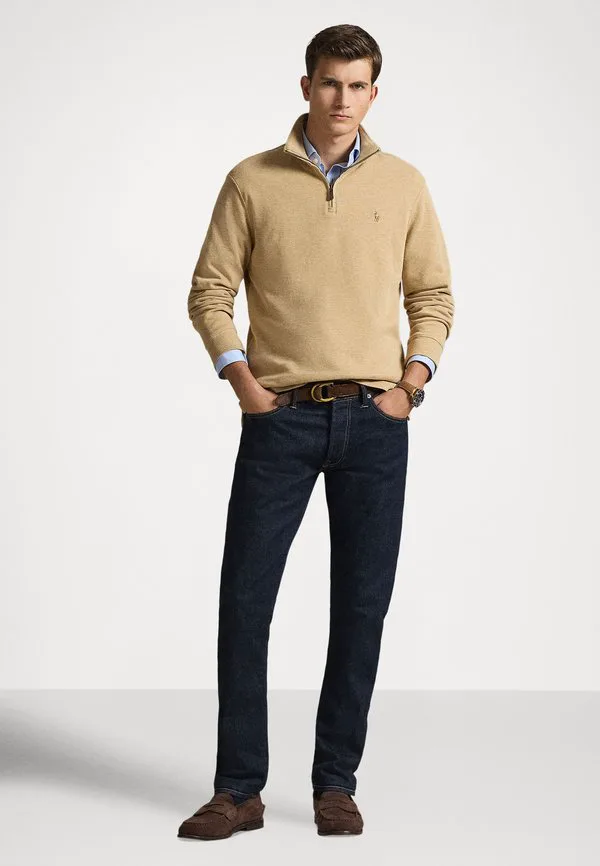 Свитер estaterib с застежкой-молнией до четверти длины Polo Ralph Lauren, Classic Camel Heather — фото 2