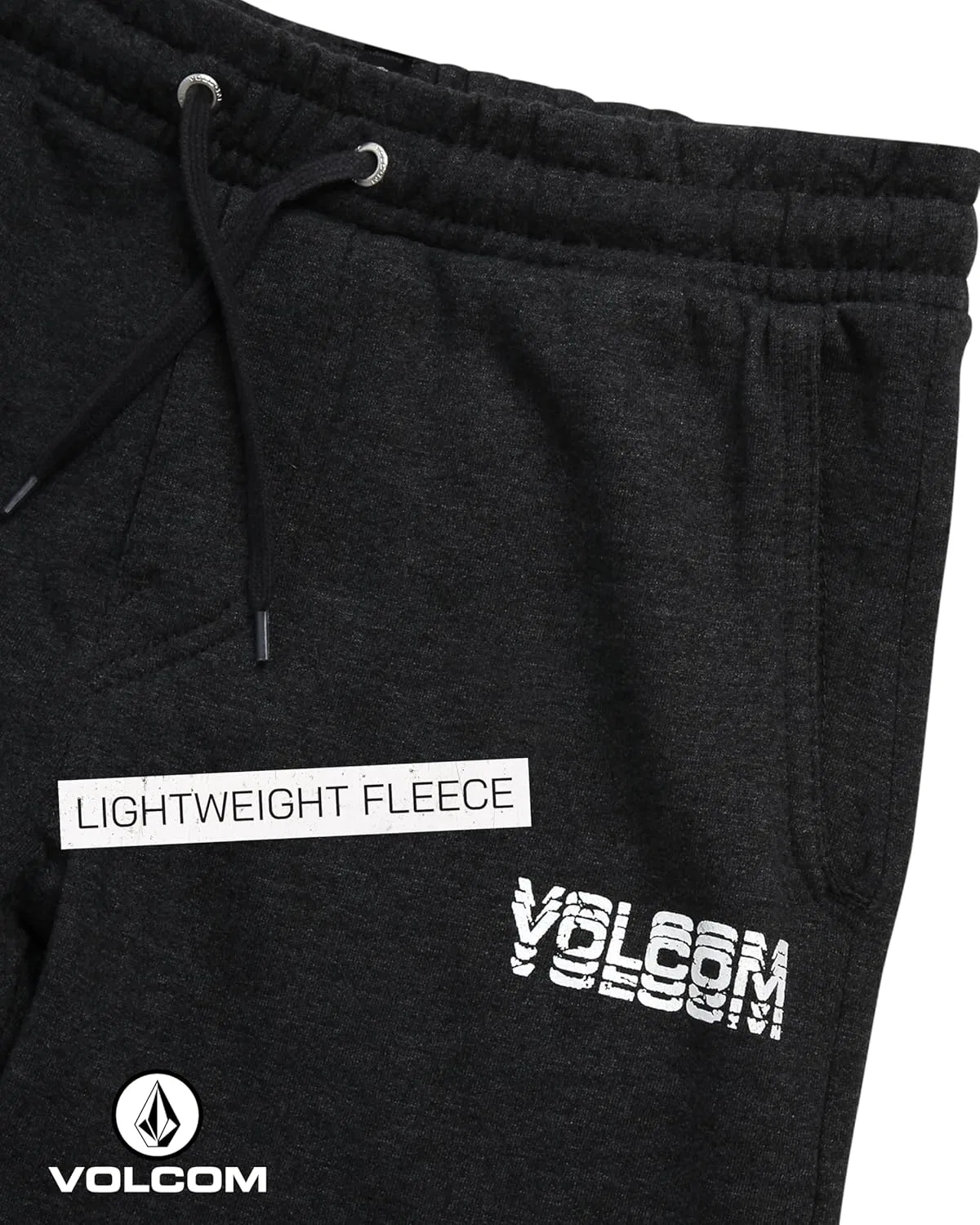 Спортивные брюки Volcom для мальчиков из флиса - легкие спортивные брюки свободного кроя с карманами и шнурком, Charcoal Heather — фото 4