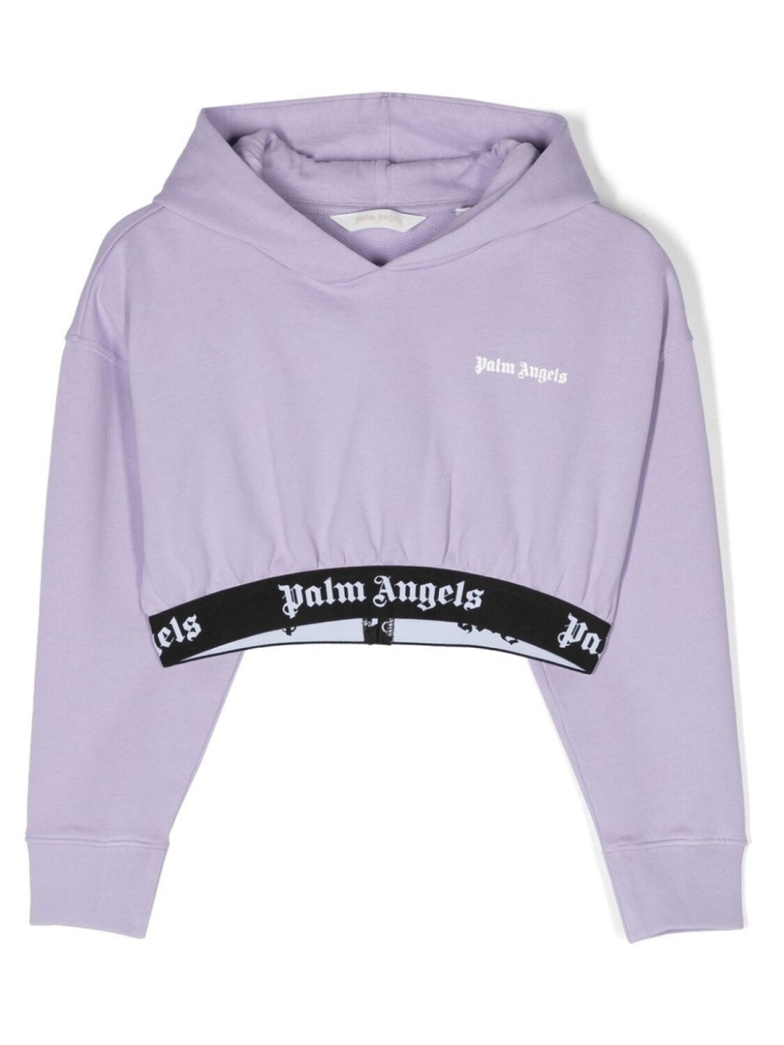 

Palm Angels Kids укороченное худи с логотипом, фиолетовый