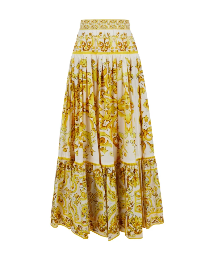 

Длинная юбка из желтой майолики Dolce & Gabbana, желтый