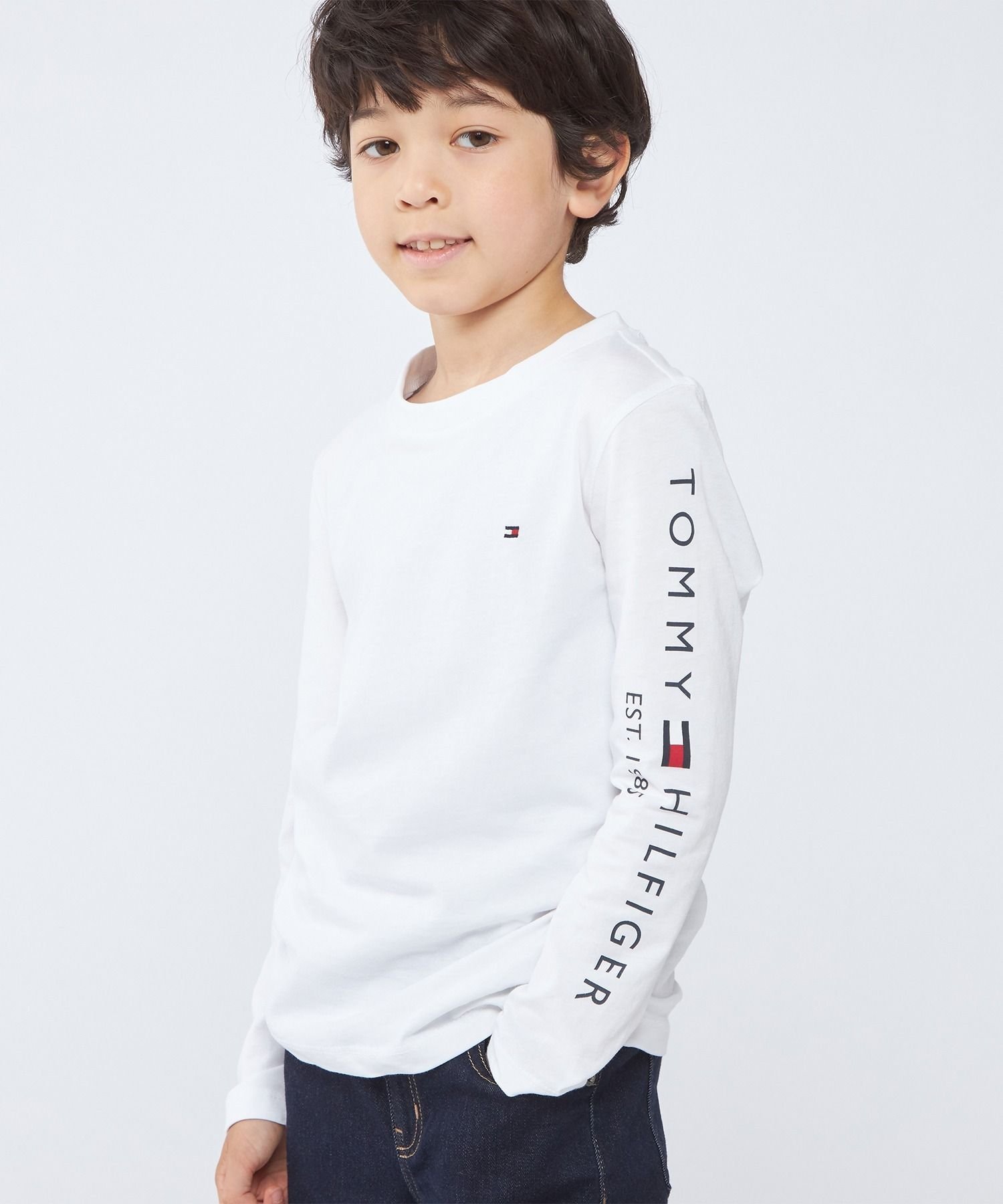 Базовая футболка с длинными рукавами с флагом TOMMY HILFIGER, Navy C87 — фото 3