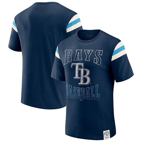 

Мужская футболка tampa bay rays с потертыми рукавами в полоску, цвет navy Darius Rucker Collection By Fanatics