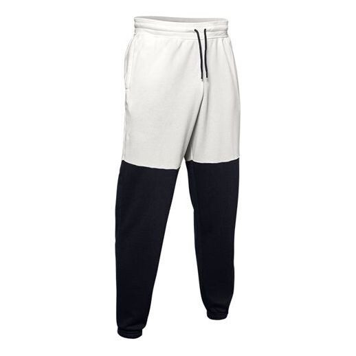 

Брюки overtime pique fleece pants 'white black' Under Armour, белый