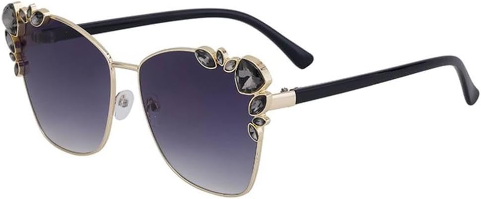 

Крупные солнцезащитные очки «кошачий глаз» со стразами, женские, большие, роскошные, в винтажном панк-стиле, защита от УФ-излучения UV400, очки для активного отдыха LVTFCO, C2gradientgray