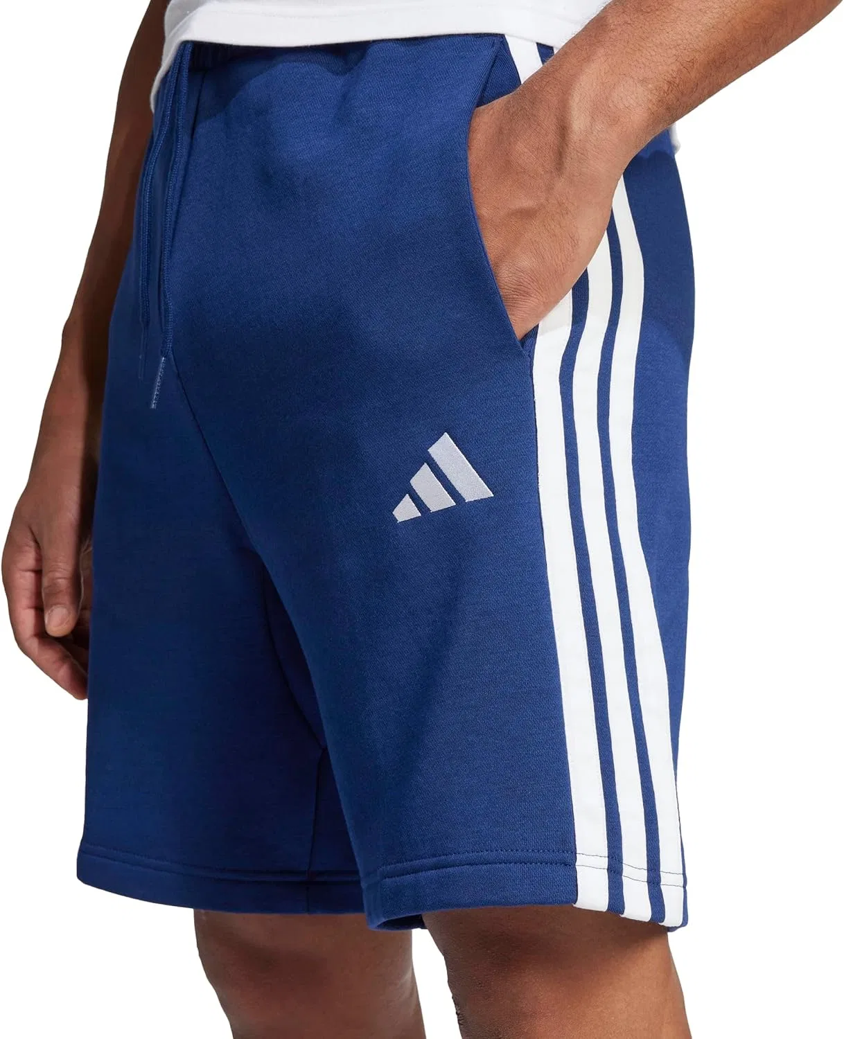 Шорты спортивные с 3 полосками adidas, темно-синий/белый — фото 4