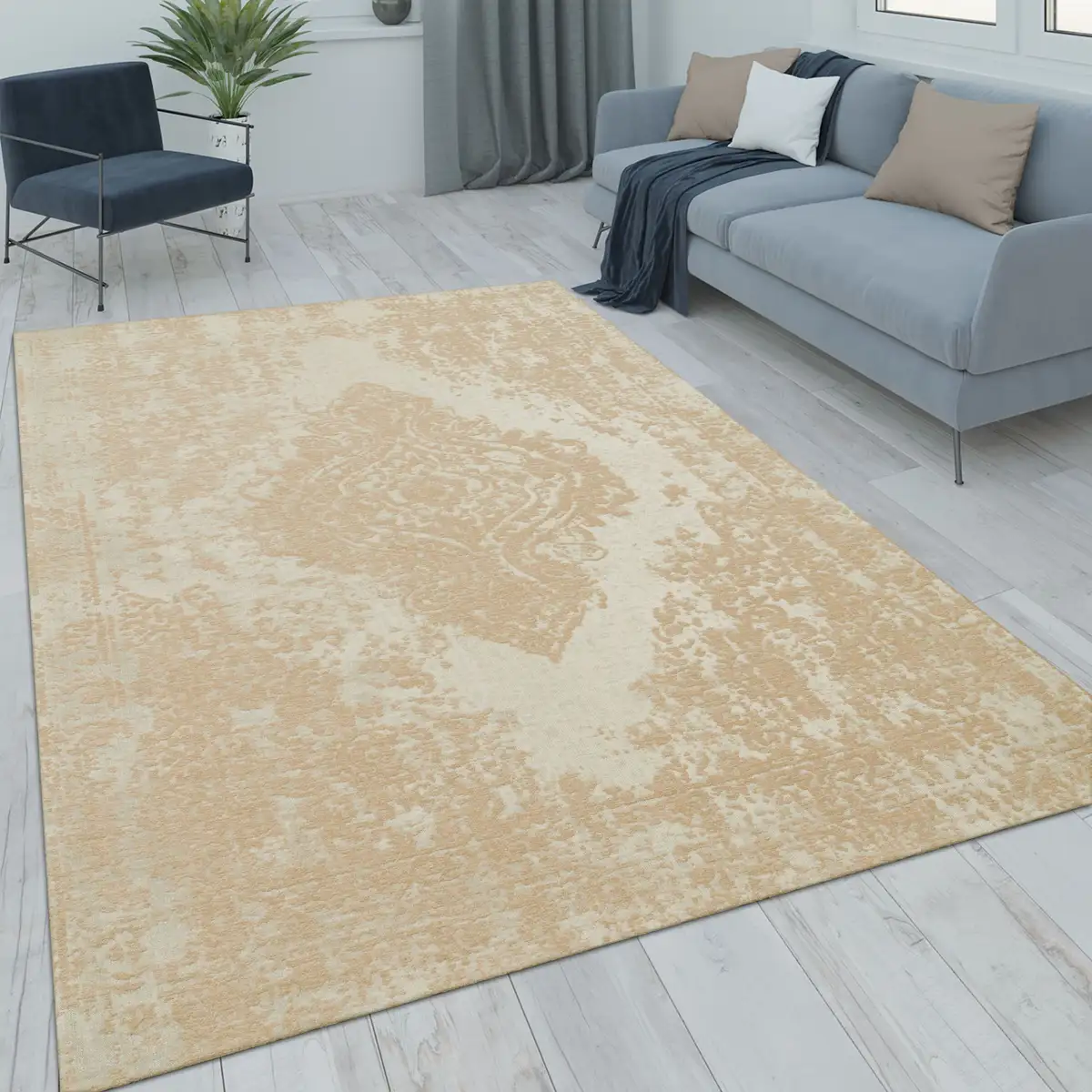 

Ковер Paco Home "Mariba 200", прямоугольный, короткий ворс, крапчатый, восточный вид, эффект высокий-низкий, гостиная 200х290 см, цвет Sand